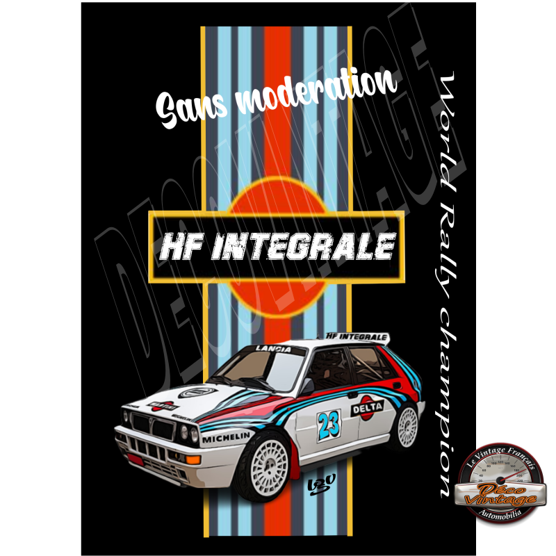 plaque métal lancia delta hf integrale rétro