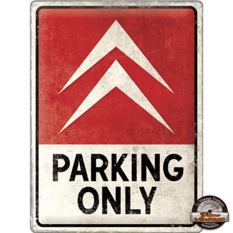 plaque métal en relief citroen parking rétro 30x40