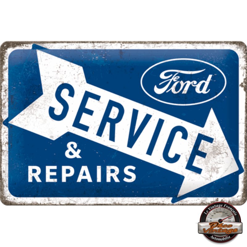 plaque métal en relief ford service repair rétro 20x30 cm