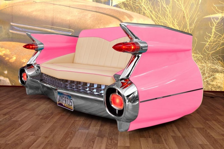 canapé voiture cadillac rose