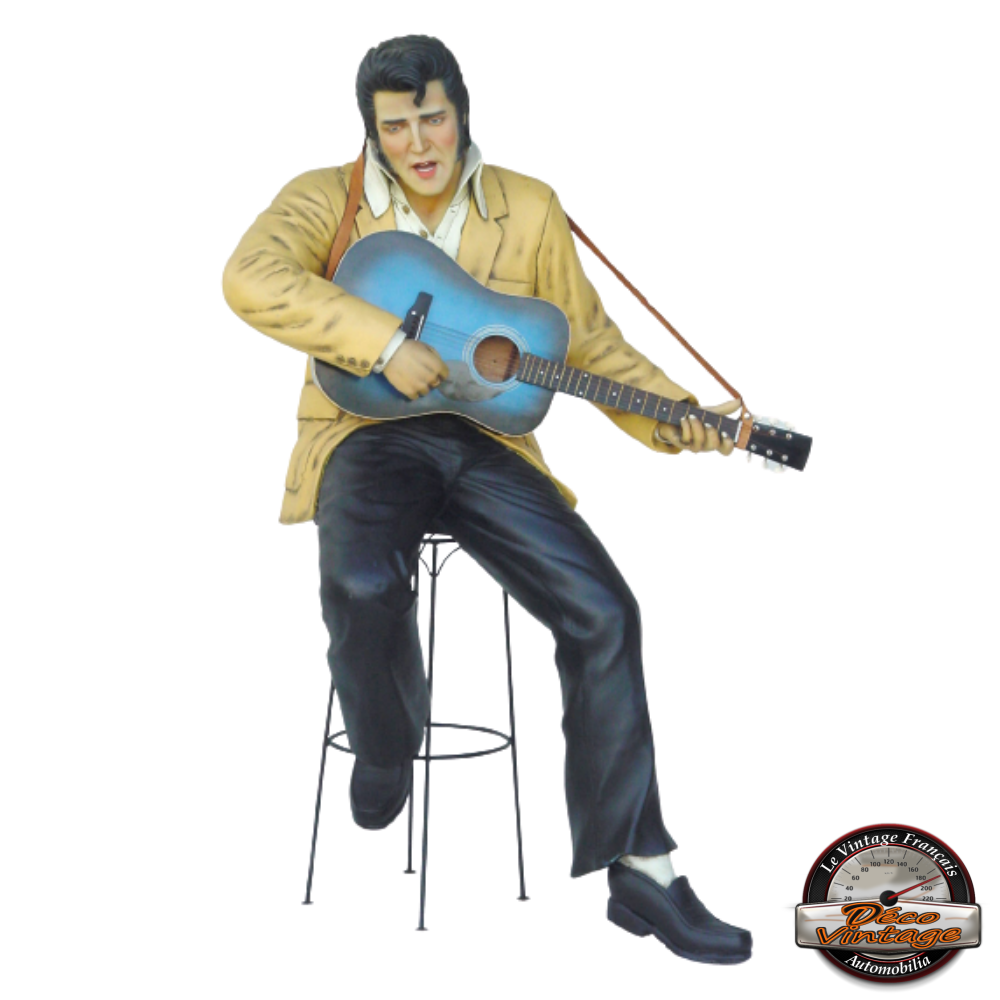 statue résine elvis presley guitare