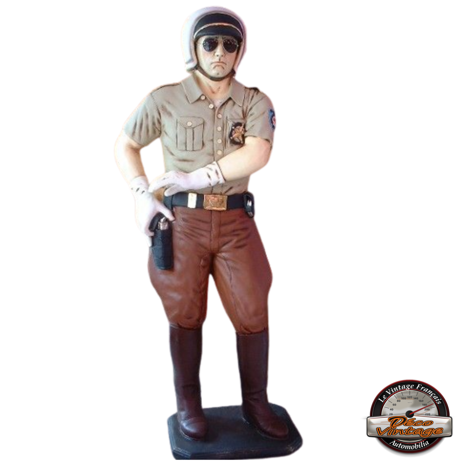 statue résine motard policier américain