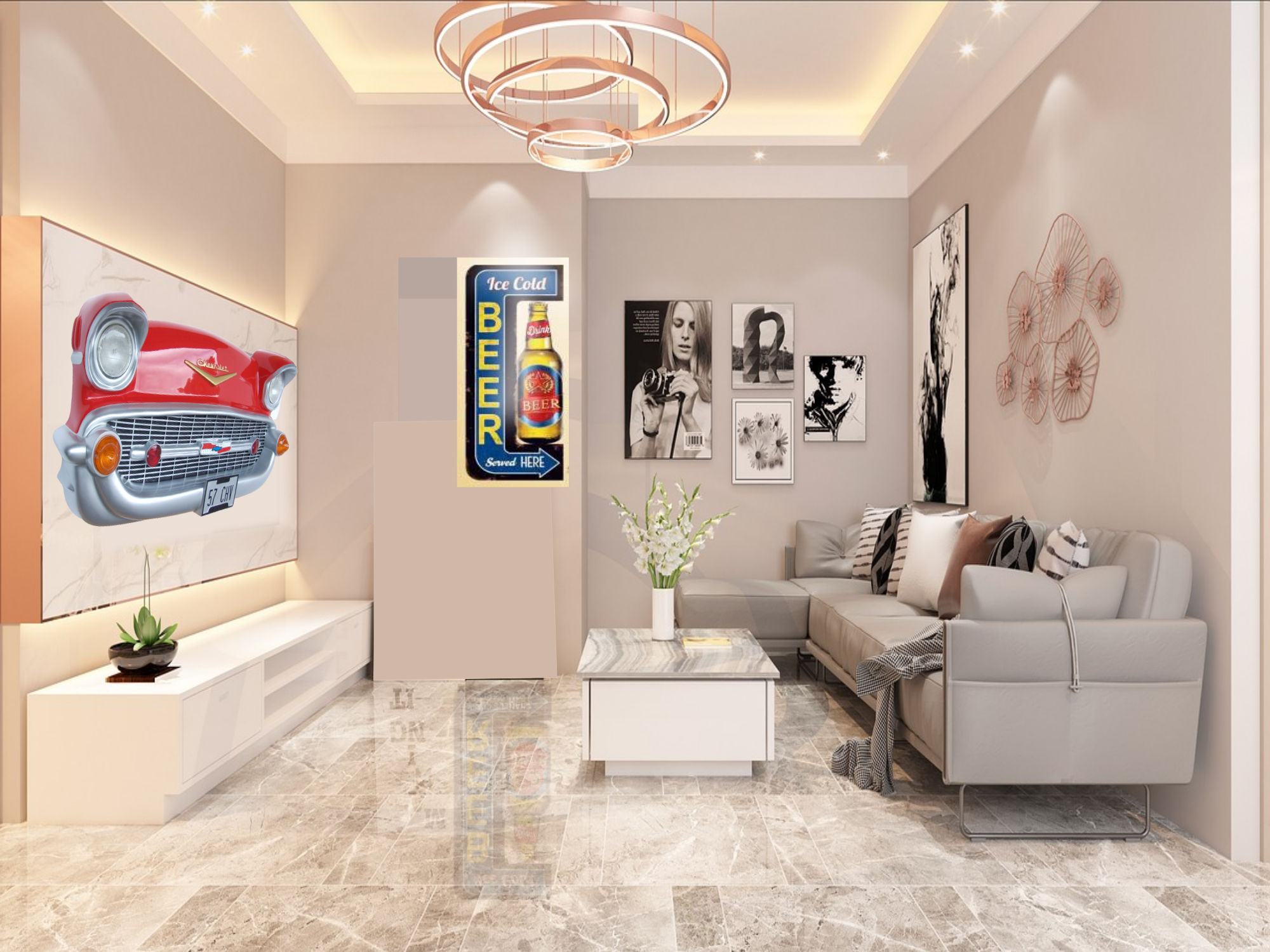 calandre murale chevrolet bel air vintage