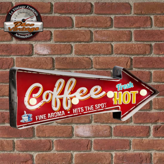 enseigne lumineuse vintage coffee