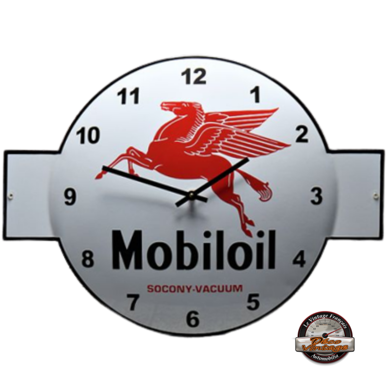 horloge murale émaillée Mobiloil