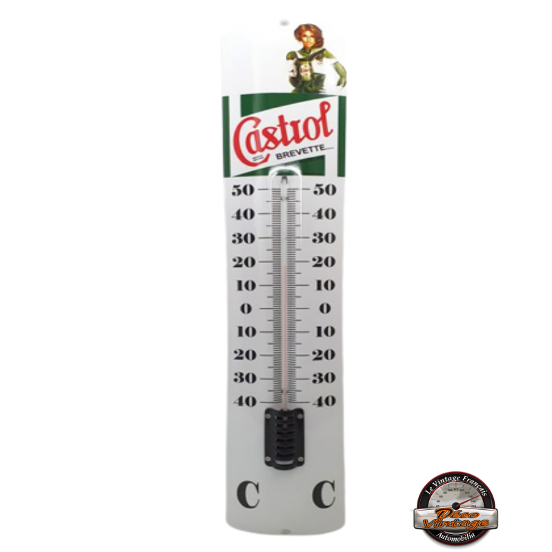 thermomètre rétro émaillé castrol