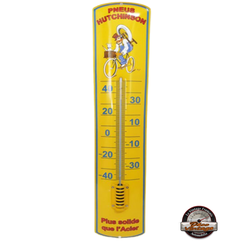 thermomètre rétro émaillé Hutchinson pneus