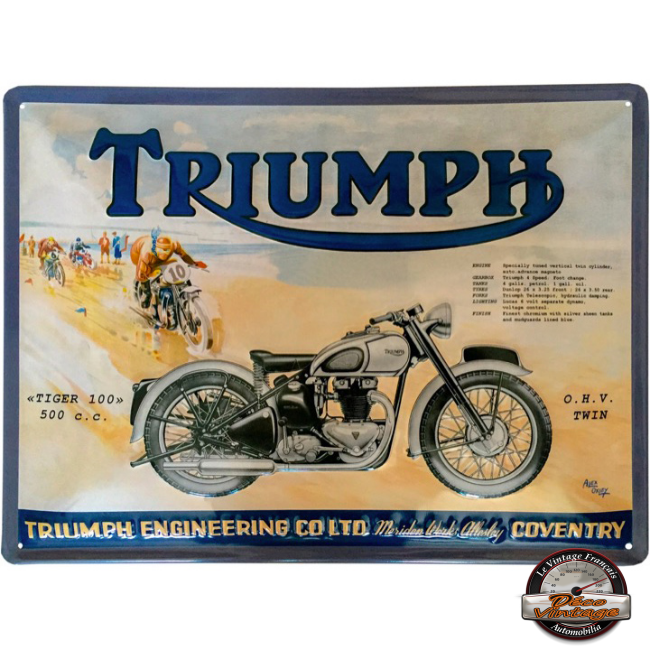 plaque vintage moto triumph tiger