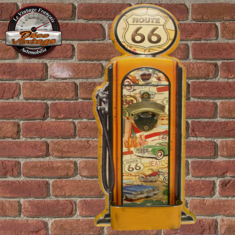 décapsuleur mural rétro route 66