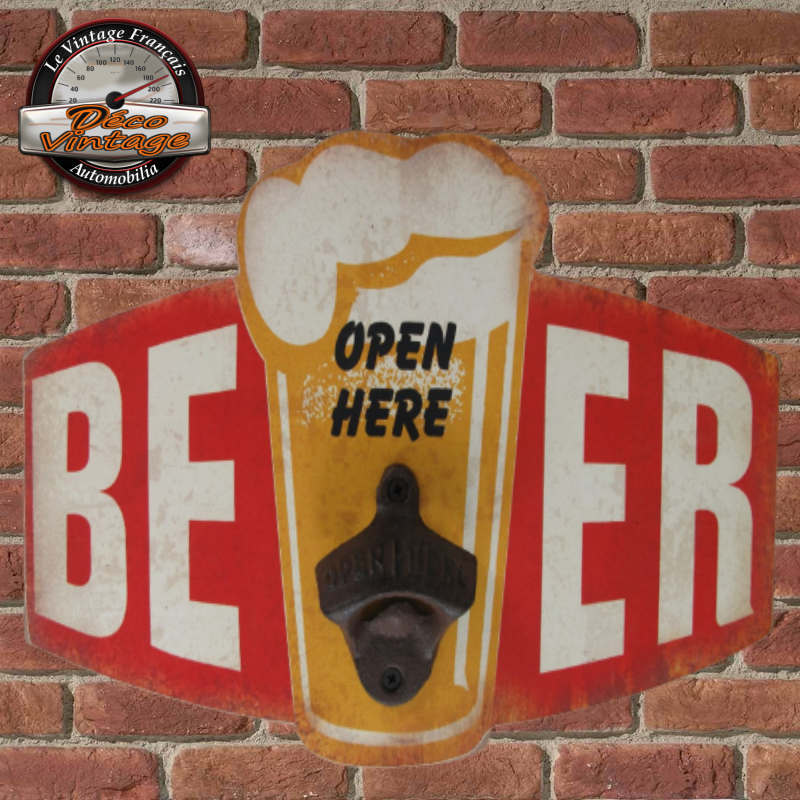 décapsuleur mural rétro bière beer