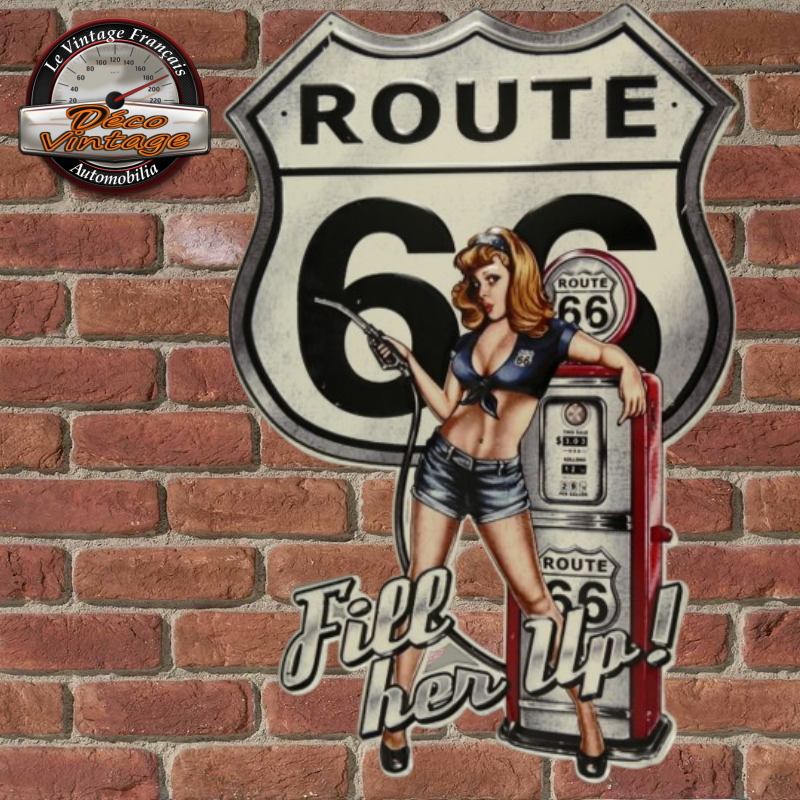 Plaque Métal Route 66 Pin Up Déco Muraleplaques Vintages Decovintage 