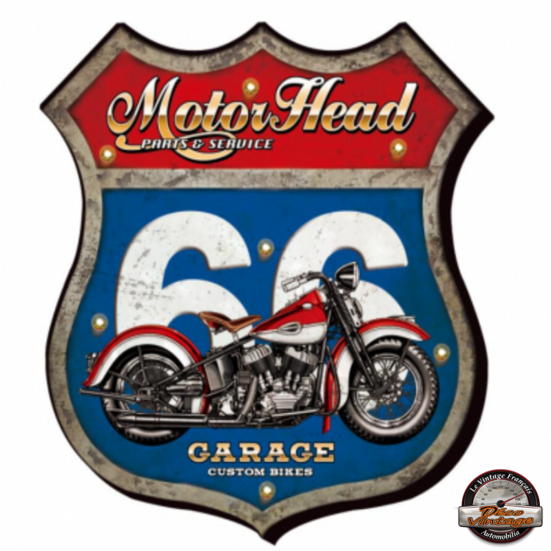 enseigne lumineuse route 66 led moto