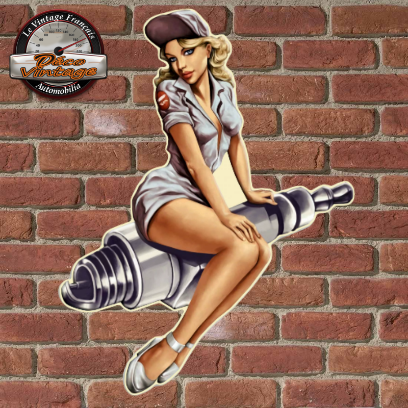 plaque pin-up vintage garage