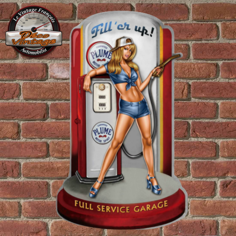 plaque pin-up vintage garage full service station