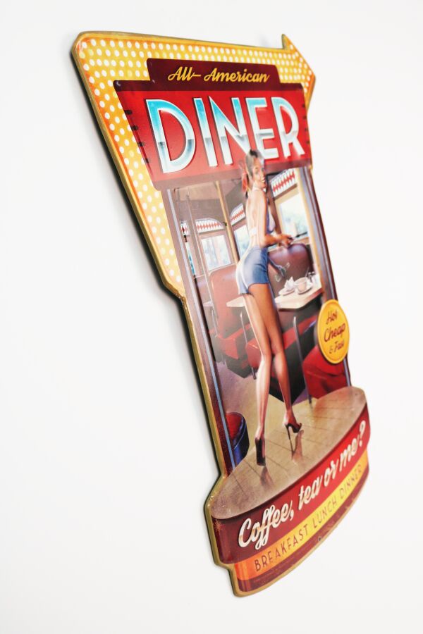 Plaque métal Frontier Gas pin-up - Déco murale/Plaques vintages