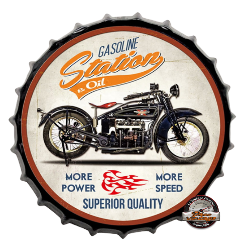 plaque capsule motorcycle gasoline station
