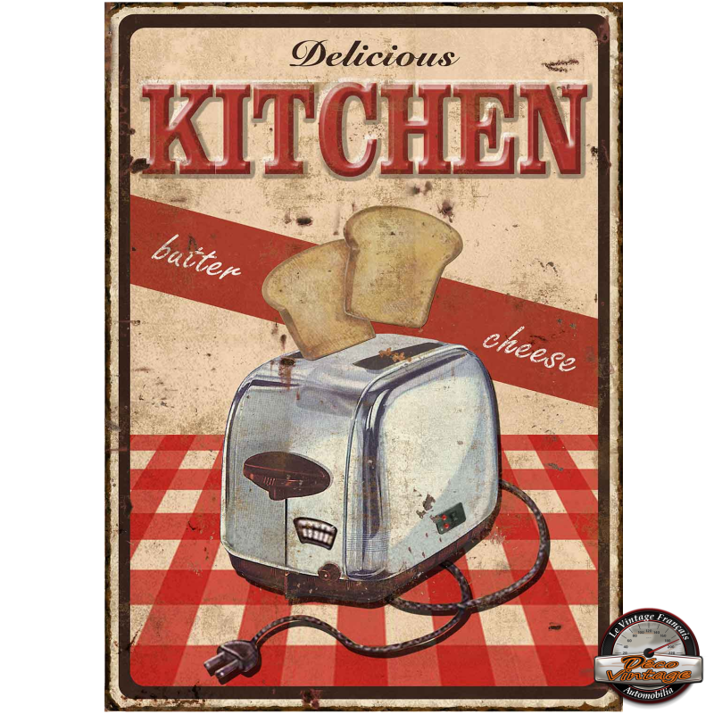 plaque vintage en relief delicious kitchen
