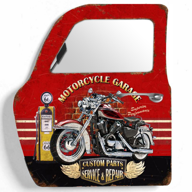 plaque portière 3d motorcycle garage vintage