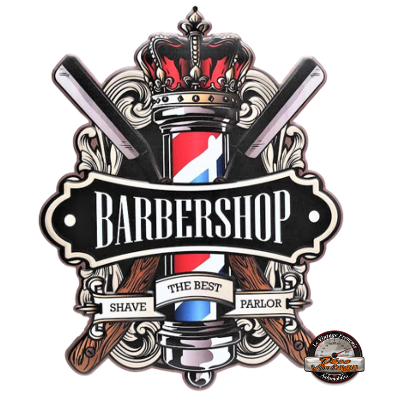 plaque tôle embossée enseigne barbershop