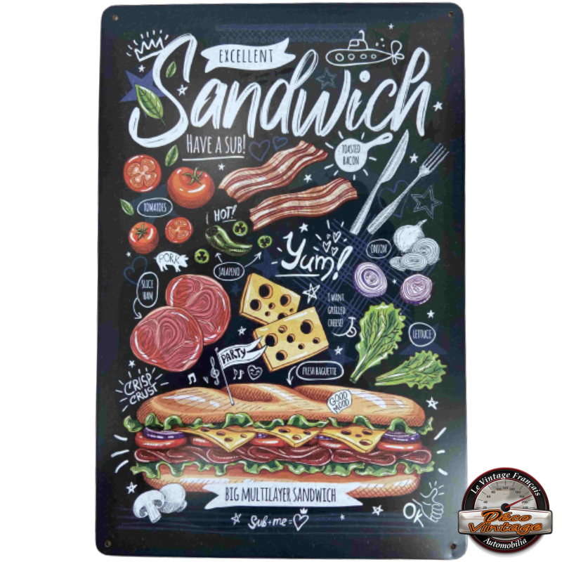 plaque déco excellent sandwich 20x30