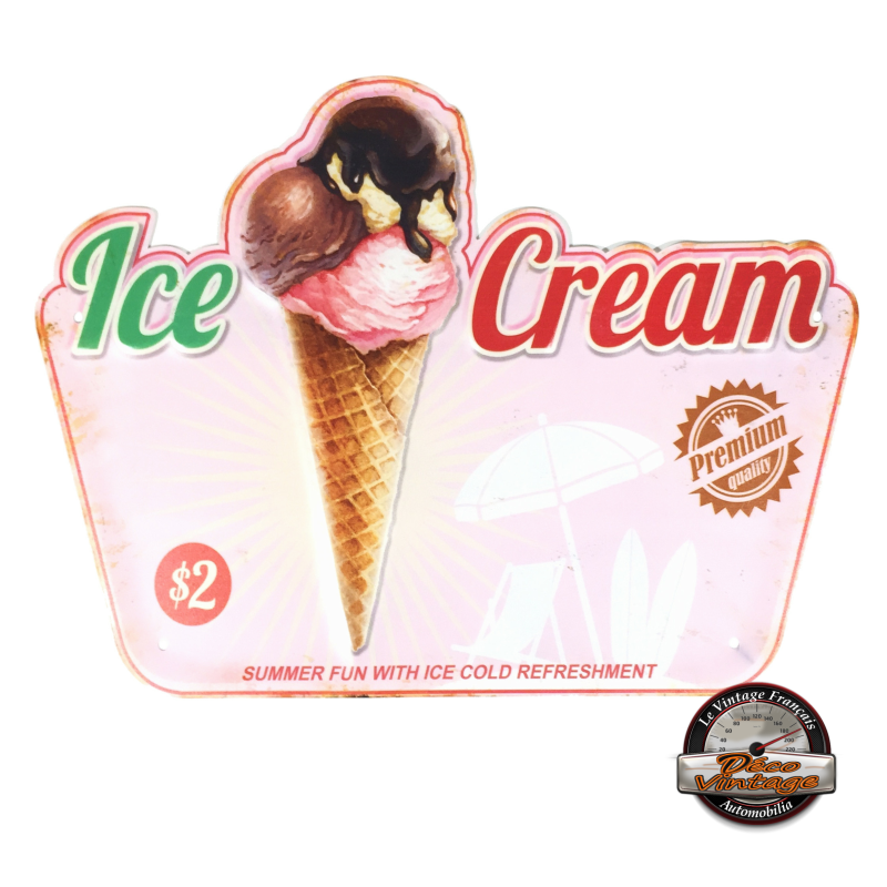 plaque déco vintage premium ice cream