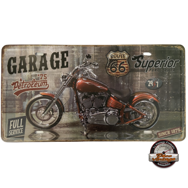 plaque dimmatriculation américaine route 66 garage 30x15
