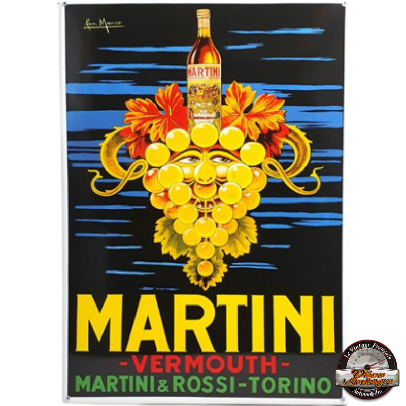 plaque émaillée martini vermouth martini &amp; rossi torino 50x70