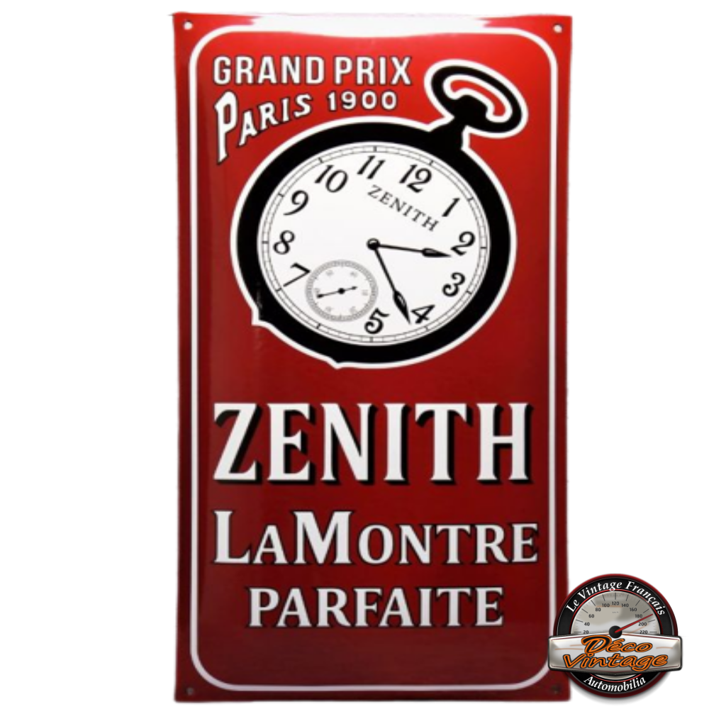 plaque émaillée zenith la montre parfaite paris 1900