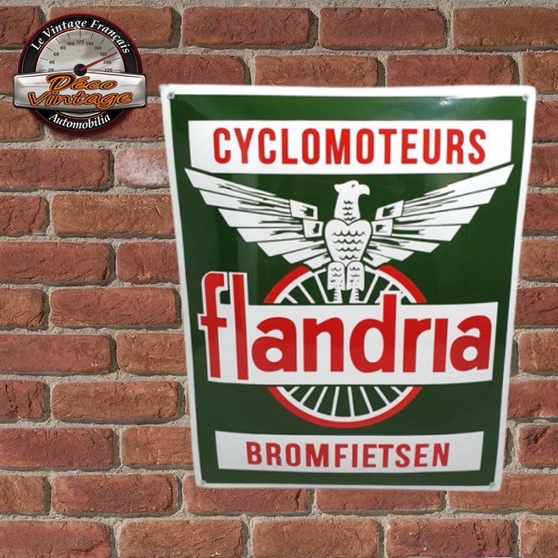 plaque vintage motos flandria émaillée