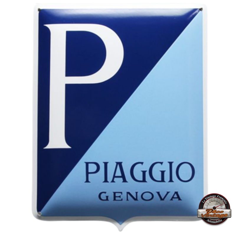 plaque émaillée logo piaggio genova blason