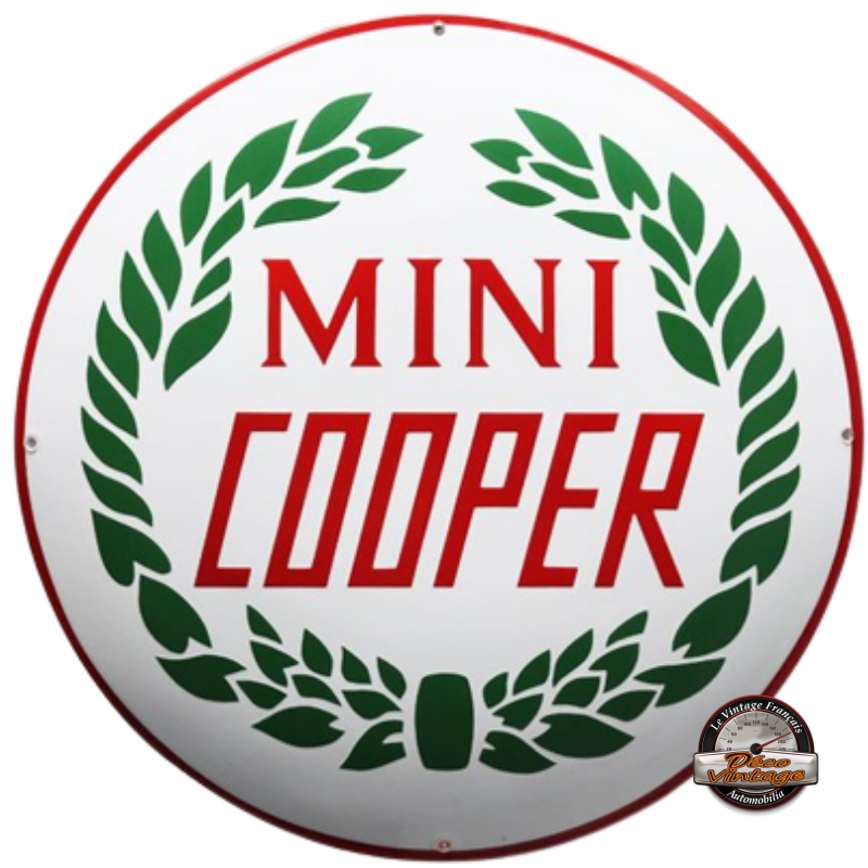 plaque émaillée logo Mini Cooper