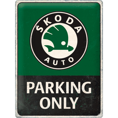 plaque-metal-skoda-parking-only-30x40