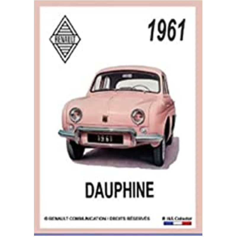 Décoration Murale Renault Dauphine – Plastique 38cm – Vintage Auto