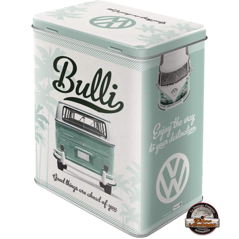 Boîte De Rangement Métal Vintage Volkswagen - Style Ancien - 10x14x20 Cm - Neuf