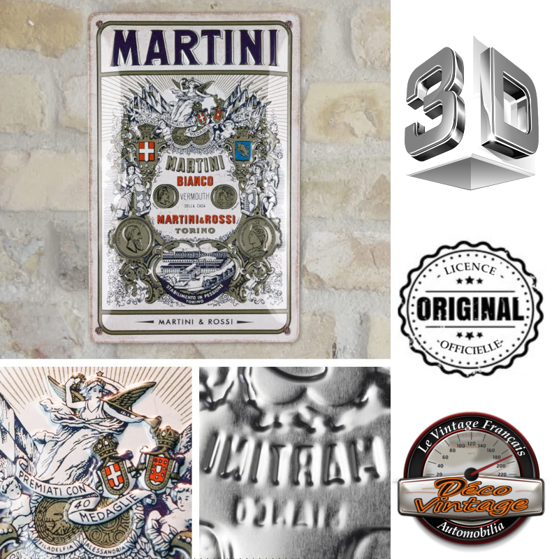 Plaque Martini Bianco Déco Muraleplaques 20x30 Cm Decovintage 
