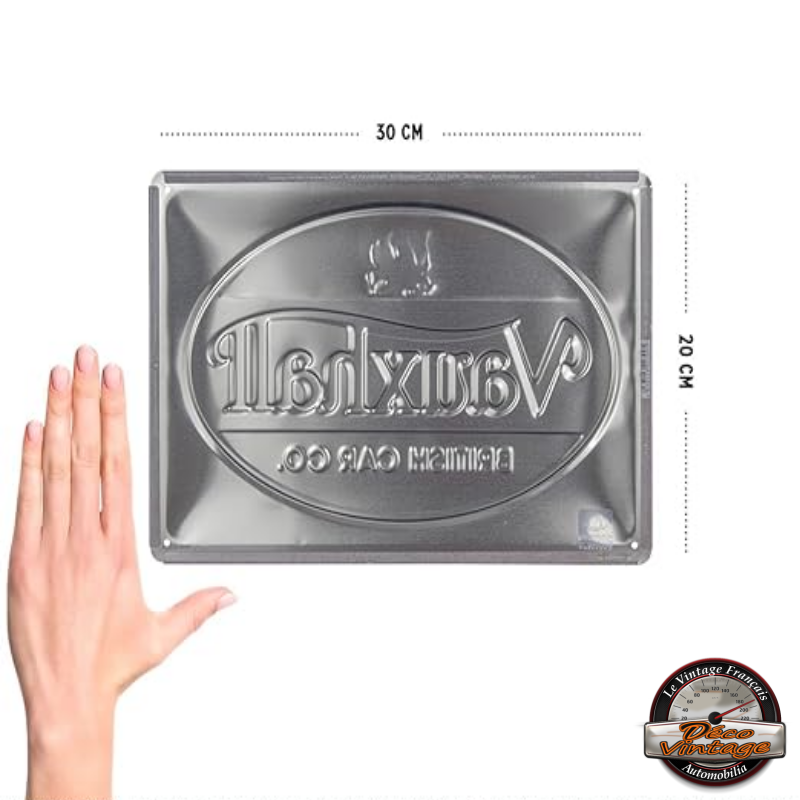 plaque embossée Vauxhall logo 20x30cm