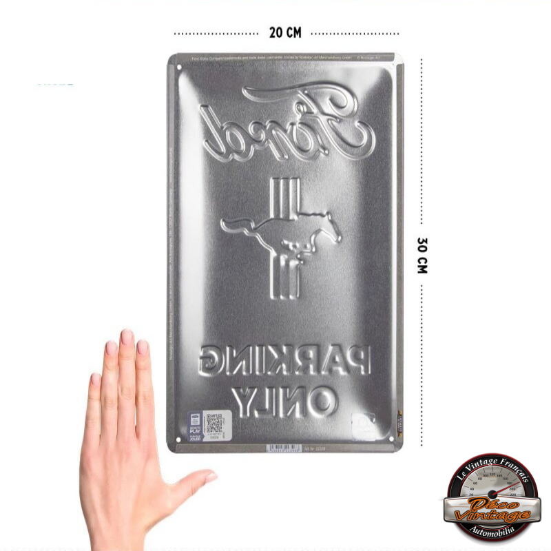 Plaque décorative en métal en relief 40 x 30 cm ford mustang - the boss