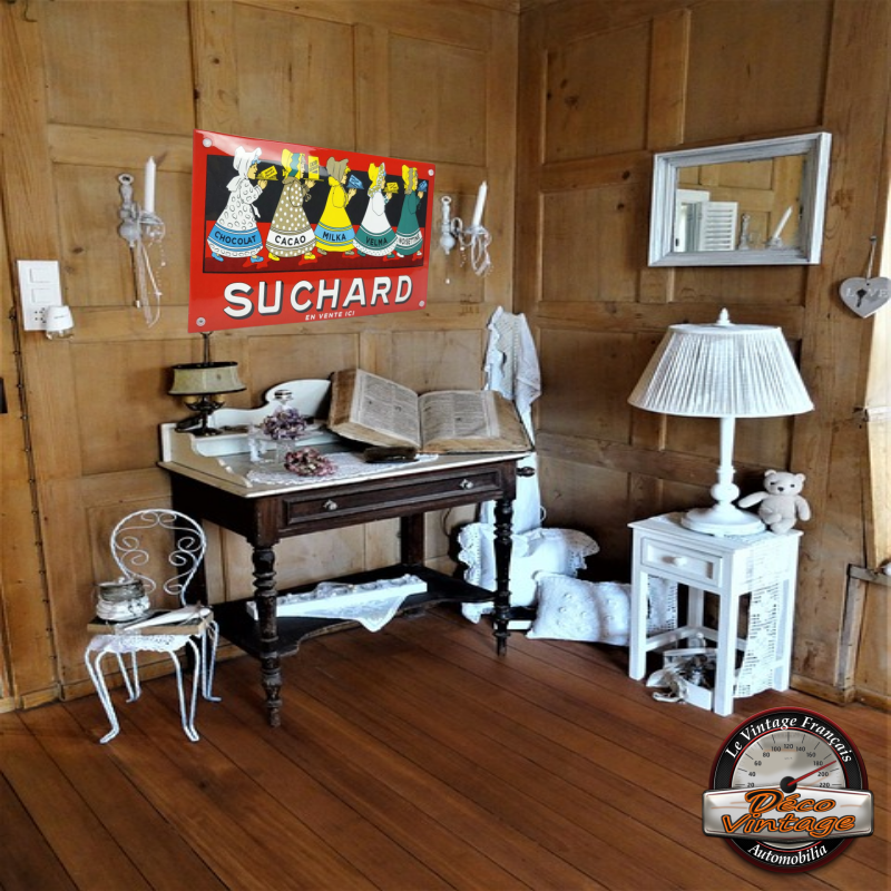 plaque vintage émaillée chocolat Suchard