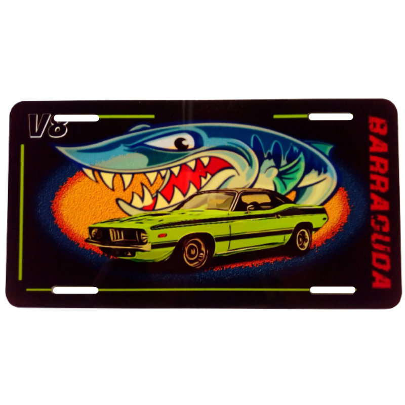 plaque métal us plymouth Barracuda 30x15 cm
