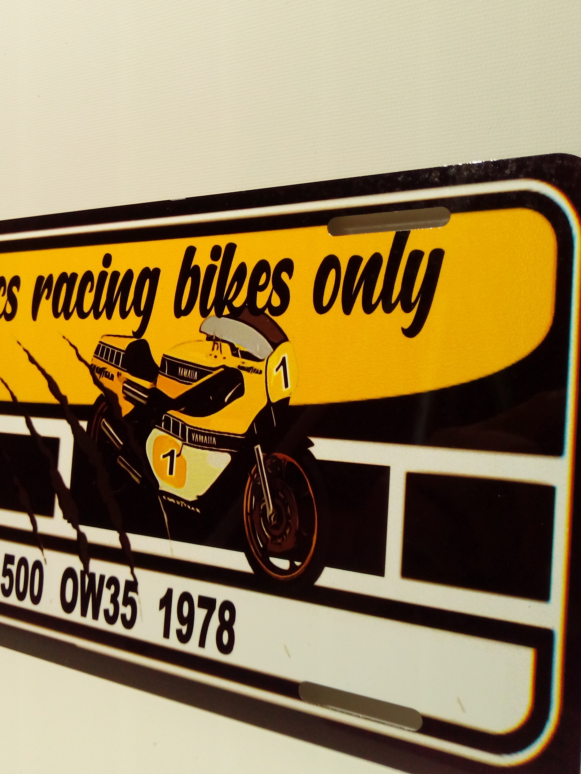plaque dimmatriculation américaine yamaha racing vintage