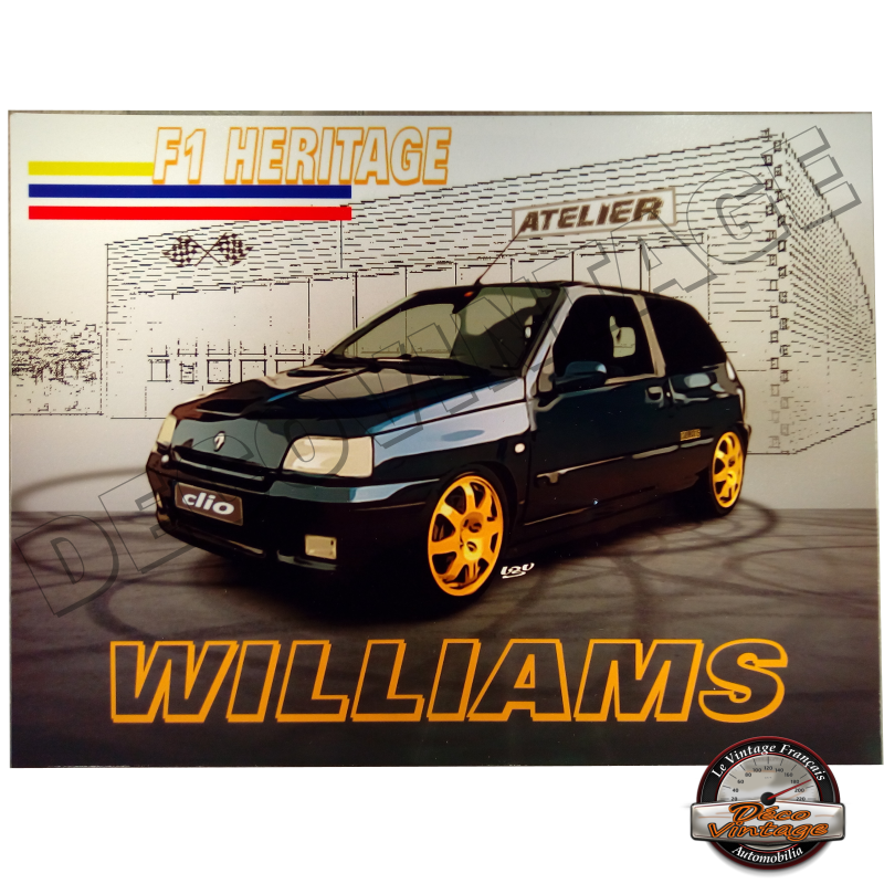 plaque métal renault clio williams