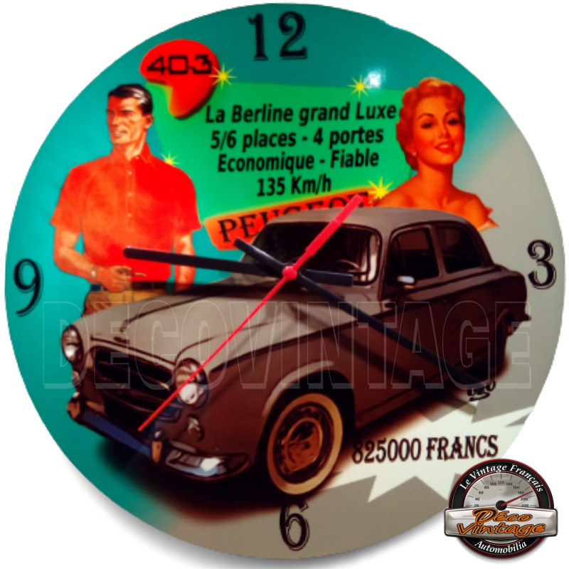 horloge murale vintage Peugeot 403