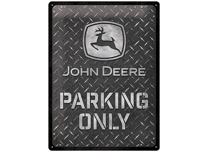 plaque john deere parking only logo aluminium strié vintage