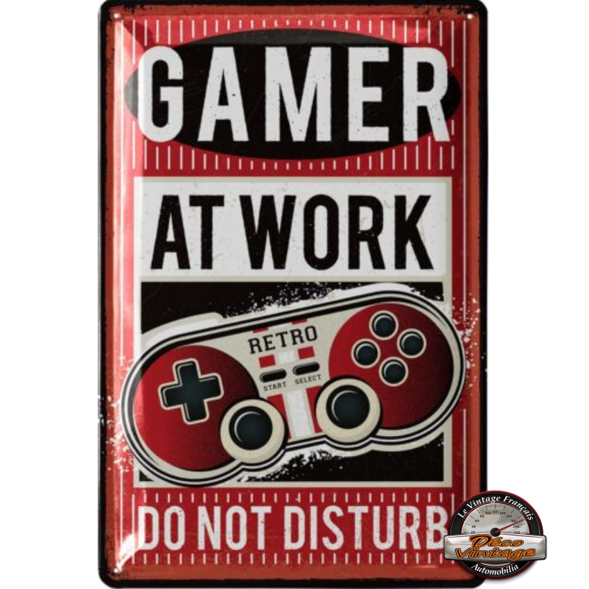 plaque 20x30 gamer at work do not disturb