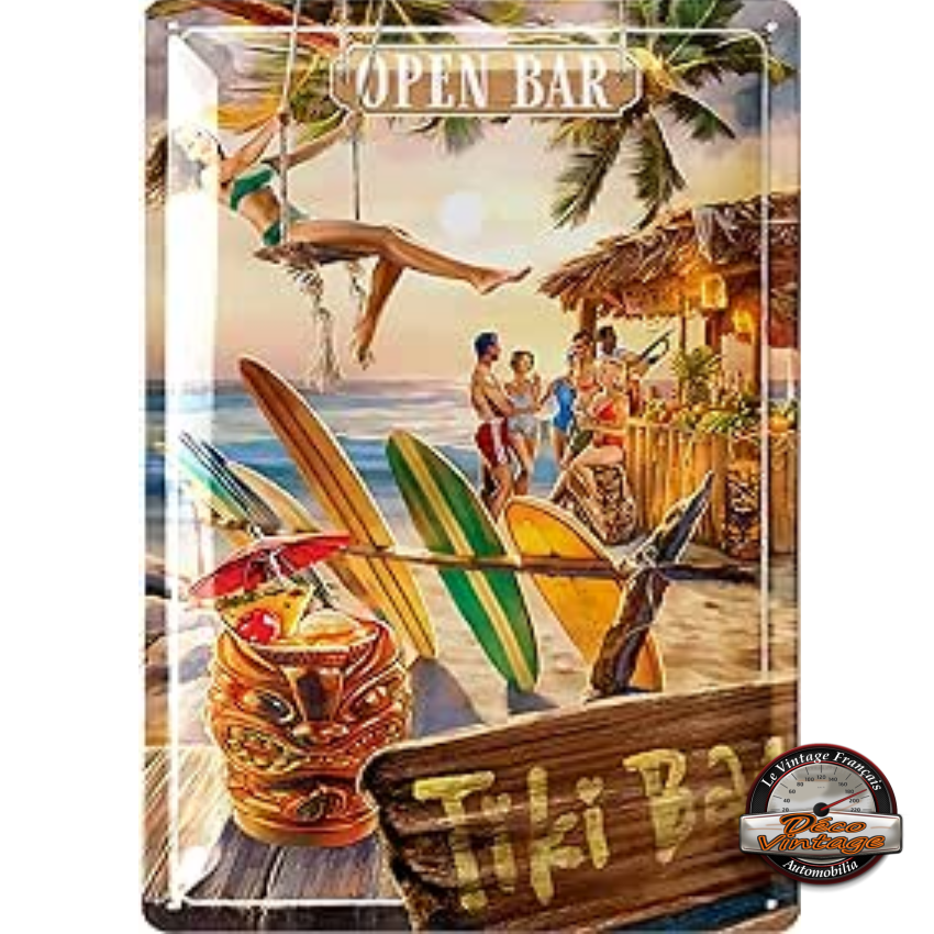 plaque 20x30 tiki bar open bar