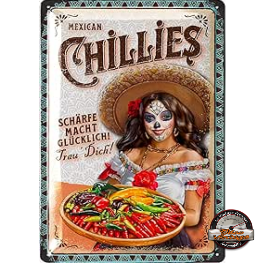 plaque 20x30 mexican chillies piments mexicains