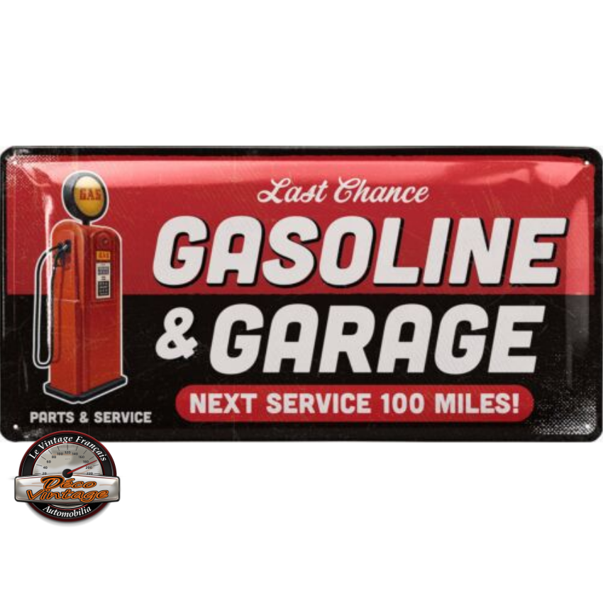 plaque 34x17 gasoline &amp; garage en relief