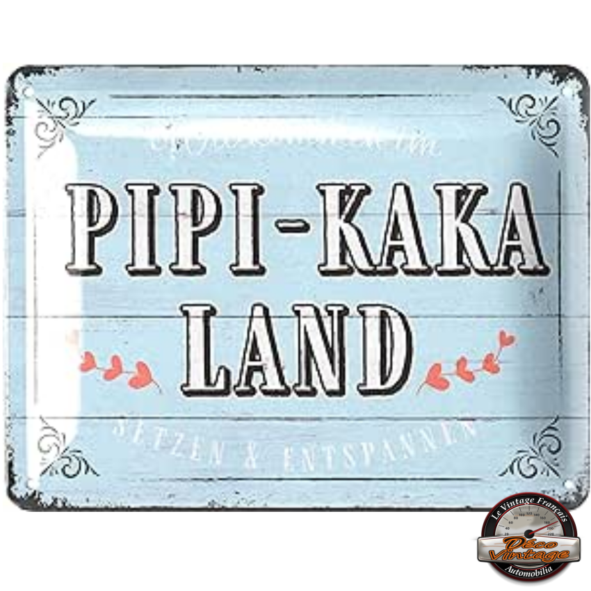 plaque 15x20 wc pipi kaka land en relief