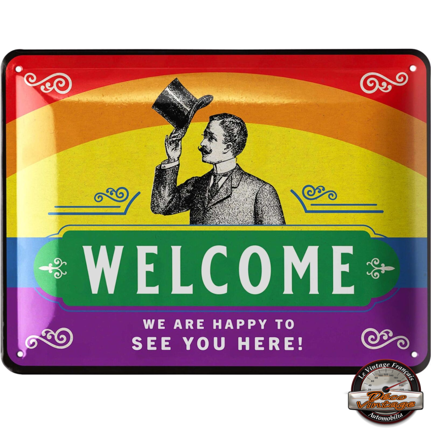 plaque lgbt welcome 15x20cm