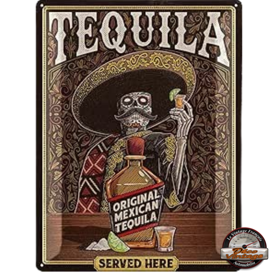 plaque métal tequila mexicaine